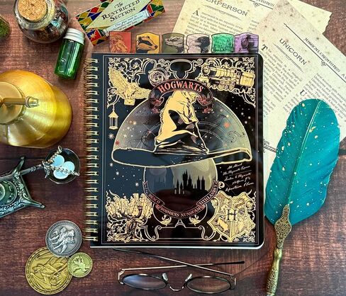 CON*QUEST Conquest Journals Harry Potter Sorting Hat Tabbed Journal، 6 فواصل فريدة، علامات تبويب على شكل هوجورتس، غطاء بلاستيكي متين، 144 صفحة مسطرة، ورق كريمي ممتاز 100 جرام في المتر المربع، مرخص رسميًا in Saudi Arabia
