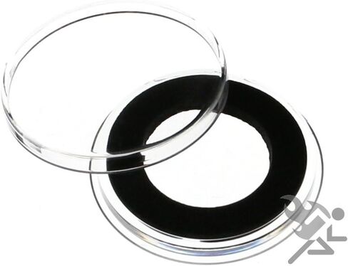 (5) كبسولات حامل العملات المعدنية ذات الحلقة السوداء مقاس 20 مم من Air-tite لـ 1/4oz ورقة القيقب الذهبية ونيكل الدرع in Kuwait