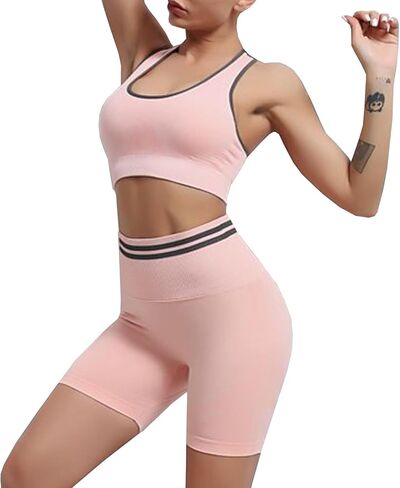 طقم نسائي للتمرين مكون من قطعتين حمالة صدر رياضية لرفع المؤخرة واللباس الداخلي، ملابس رياضية، ملابس للتمرين in Kuwait