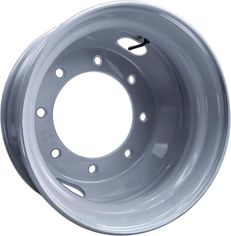 eCustomrim Trailer Wheel Dual 17.5X6.75 8 Lug On 275mm 8.77" Hub Piloted +/-5.59 Offset Silver Dually Rim in Saudi Arabia