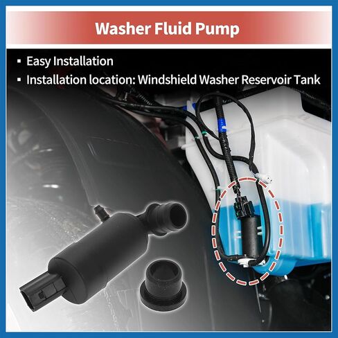 Windshield Washer Pump W/Grommet Windshield Washer Fluid Pump Fit for Ford Focus Transit Windshield Wiper Pump No.BV6117K624AB - Pack of 1 Item Replacement in Saudi Arabia