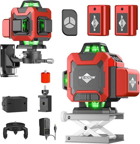 16 خط مستوى ليزر مع حامل ثلاثي القوائم 4 × 360 درجة ليزر متقاطع للبناء وتعليق الصور، خط عمودي وأفقي 4D، أداة مستوى مستوى ليزر ليزر نيفيل 360 مستوى ليزر ذاتي التسوية in Saudi Arabia