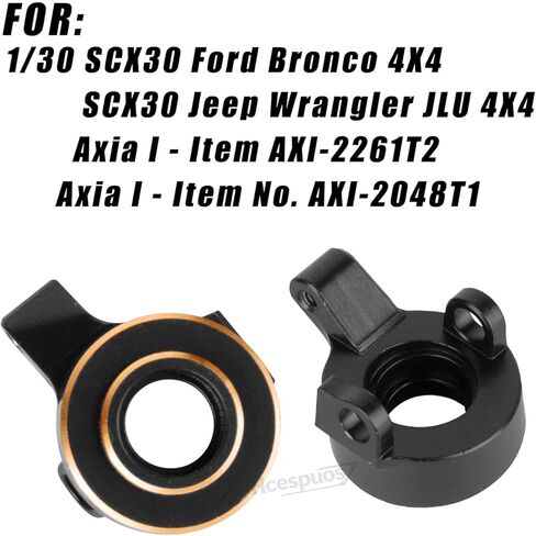 كتل توجيه البوابة الأمامية RC ترقيات جزء لـ 1/30 SCX30 Jeep Wrangler JLU 4X4/F0rd Bronco 4X4 Chev rolet K10 AXI-2260T1/AXI-2261T2/AXI-2048T1، أوزان مفاصل التوجيه النحاسية، ذهبي أسود in Kuwait