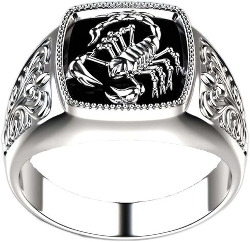 فاسق الهيب البوب ​​للرجال 925 الفضة الاسترليني خاتم العقرب خمر الحشرات بارد القوطية السائق خواتم المعادن روك السائق العصابات حلقة مربعة الخلود المشاركة الزفاف كوكتيل حزب الدائري (الولايات المتحدة 9) in Kuwait