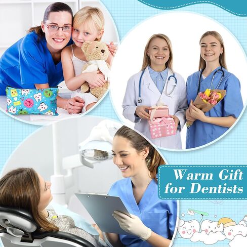 Suhine 15 Pcs Funny Dental Teeth Hygiene Gifts Set, Dentist Assistant Nurse Gifts, Teeth Nursing Socks, Canvas Makeup Bag, Dental Keychain, Novelty Dentist Hygiene for Women in Saudi Arabia