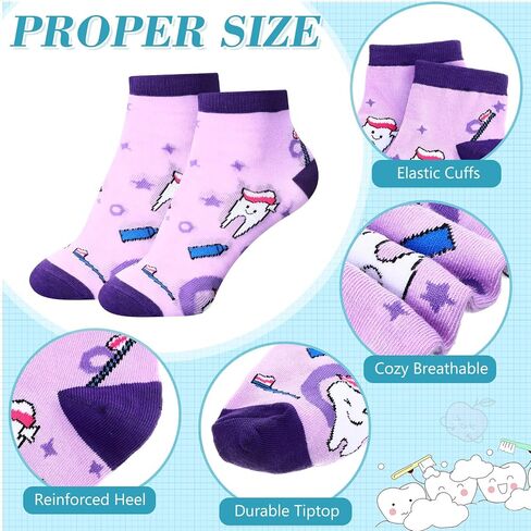 Suhine 15 Pcs Funny Dental Teeth Hygiene Gifts Set, Dentist Assistant Nurse Gifts, Teeth Nursing Socks, Canvas Makeup Bag, Dental Keychain, Novelty Dentist Hygiene for Women in Saudi Arabia