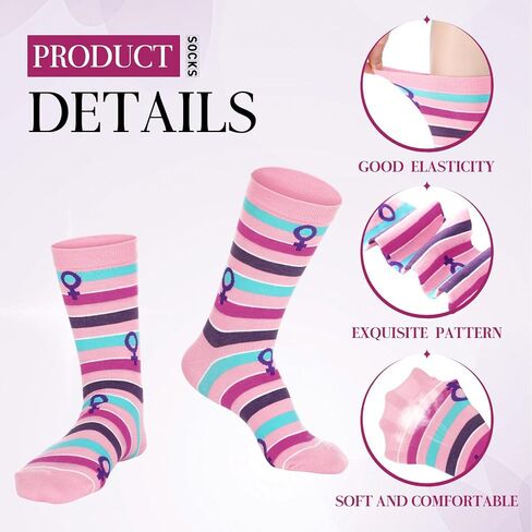 JenPen 12 Pairs Women's History Month Socks Bulk International Womens Day Polyester Crew Socks for Feminist Freedom Achievements Gifts Party Celebration Supplies Motivational Inspiring Gifts in Saudi Arabia