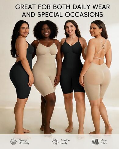 Backless Full Body Shapewear for Women with Tummy Control, Seamless Sculpting Bodysuit for Daily and Workouts in Saudi Arabia