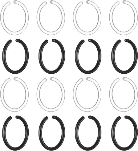 16 PCS 5G 2 Colors Plastic Noses Rings, Bioplastic Flexible Nose Piercing Retainer Ring Anti Allergy Gauge Plastic Hoop Ear Retainers Seamless Ring Hoop Unisex Nose Rings for Work Sports Women Men in Saudi Arabia