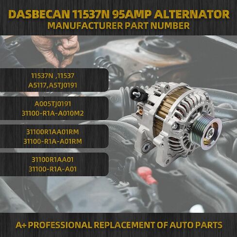 Dasbecan 11537N Alternator Compatible with Honda Civic 2012-2015 1.8L HR-V 2016-2018 Acura ILX 2013-2015 2.0L 95Amp 12V Replaces# 31100-R1A-A01 A005TJ0191 in Saudi Arabia