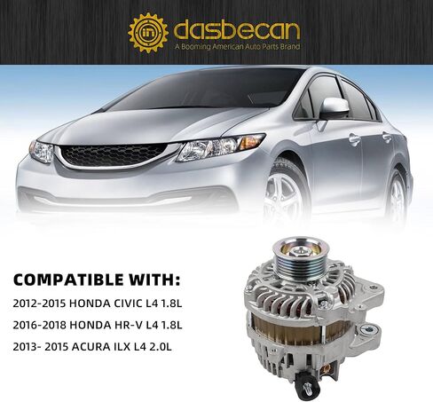 Dasbecan 11537N Alternator Compatible with Honda Civic 2012-2015 1.8L HR-V 2016-2018 Acura ILX 2013-2015 2.0L 95Amp 12V Replaces# 31100-R1A-A01 A005TJ0191 in Saudi Arabia