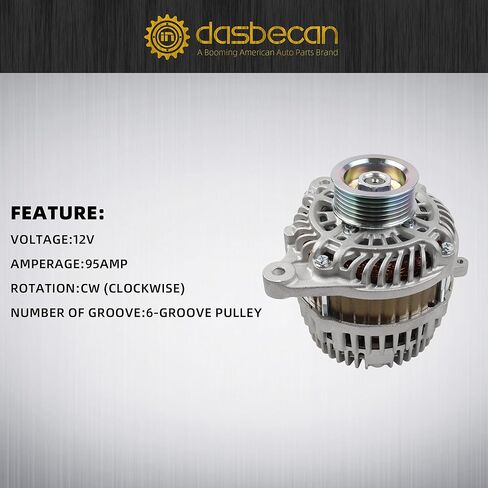 Dasbecan 11537N Alternator Compatible with Honda Civic 2012-2015 1.8L HR-V 2016-2018 Acura ILX 2013-2015 2.0L 95Amp 12V Replaces# 31100-R1A-A01 A005TJ0191 in Saudi Arabia