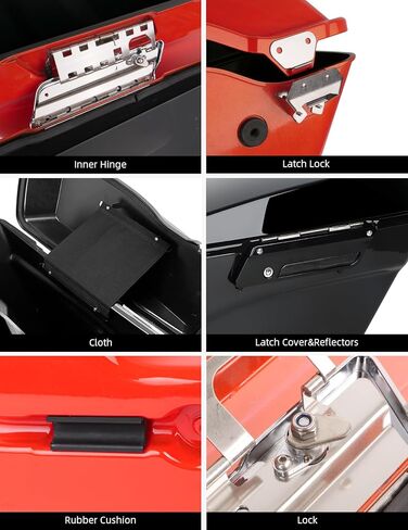 Amazicha Saddlebag Hardware Kit, Hard Bag Latches Covers, Red Reflectors, Rubber Cushion, Locks Set 1993-2013 Compatible for Harley Touring Street Glide Electra Glide Road Glide Road King in Saudi Arabia