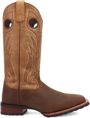 Laredo Mens Cullen Embroidered Square Toe Pull On Casual Boots Mid Calf - Brown in Saudi Arabia