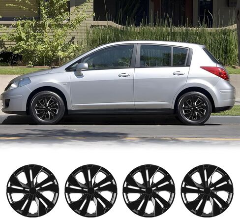 NIXON OFFROAD 15 inch hubcaps Set of 4 for 2007-2025 Nissan Versa, Hubcaps Compatible with Nissan Versa Black Steel Wheels PP Material,Snap-On Installation(Black Lacquer) in Saudi Arabia