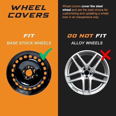 16" Universal Silver Car Wheel Cover/Hubcap Set | Replacement Snap On | Set of 4 | Universal Fit for 16 Inch Base Stock Rims in Saudi Arabia