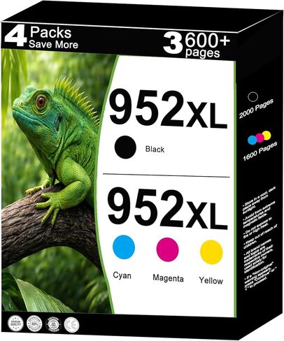 مجموعة خراطيش حبر 952 XL بديلة لـ HP 952XL تعمل من أجل HP952 OfficeJet 8702 Pro 8710 7740 8720 8725 8730 8216 8700 8200 8716 8210 8715 8740 7720 طابعة (4 عبوات أسود سماوي أرجواني أصفر) in Kuwait