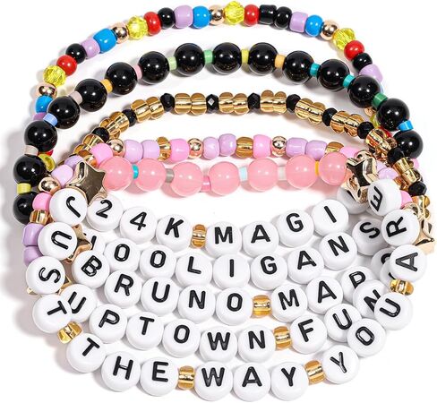 AICase for Bruno Merch Mars Gifts Inspired Bracelets 5 Pcs Stackable Stretch Beaded Friendship i Just Might Bracelets Concert Outfit Vinyl Poster Sticker Jersey Merchandise Gifts for Fans Birthday in Saudi Arabia
