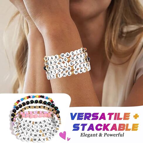 AICase for Bruno Merch Mars Gifts Inspired Bracelets 5 Pcs Stackable Stretch Beaded Friendship i Just Might Bracelets Concert Outfit Vinyl Poster Sticker Jersey Merchandise Gifts for Fans Birthday in Saudi Arabia