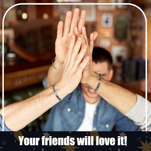 Tondiamo 6 Pack Galentine's Day Friendship Bracelets Gifts for Women Engraved Cuff Bracelets Friends Inspirational Stainless Steel Jewelry Friendship Gifts for Birthday Memorial for Her Mom in Saudi Arabia