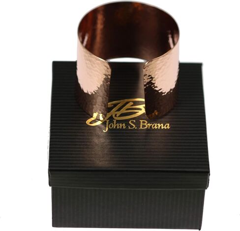 John S. Brana Hammered Copper Cuff Bracelet Handmade Jewelry - 100% Durable Copper in Saudi Arabia