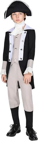 EraSpooky Boys George Washington Costume Kids Founding Father Colonial Outfits in Saudi Arabia
