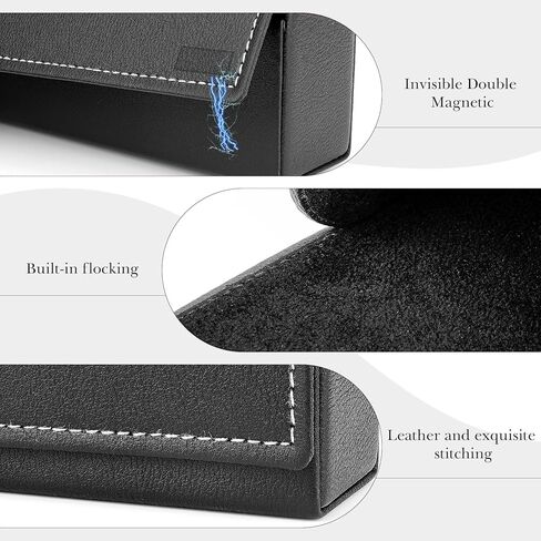 Linkidea Oversized Sunglasses Case, Large Frame Glasses Case for Sunglass, Eyeglasses Travel Bag Compatible with Persol Rectangle/Aviator RayBan Caravan Reverse Square/Rectangular (Black) in Saudi Arabia
