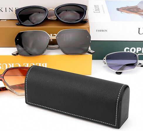 Linkidea Oversized Sunglasses Case, Large Frame Glasses Case for Sunglass, Eyeglasses Travel Bag Compatible with Persol Rectangle/Aviator RayBan Caravan Reverse Square/Rectangular (Black) in Saudi Arabia