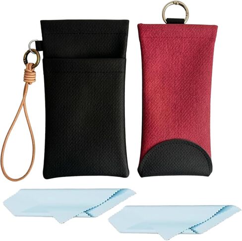 2Pack glasses pouch set Single/dual Linen soft glasses bag Unisex squeeze-top sunglasses case in Saudi Arabia