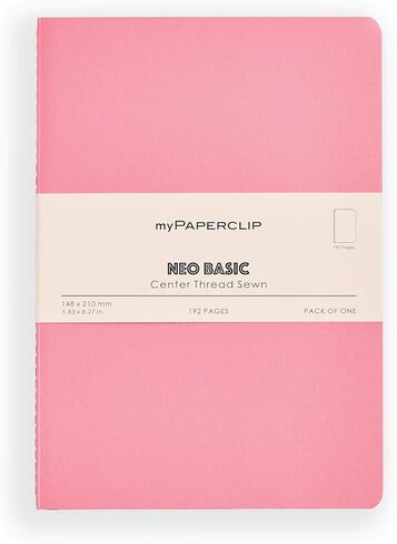 myPAPERCLIP NeoBasic A5 Plain Notebook | 192 Pages, 80 GSM, 250 GSM Soft Cover, A5 (5.83 x 8.27 in) | Black in Kuwait