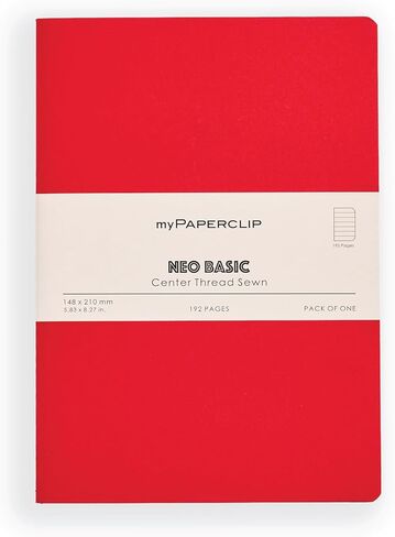 myPAPERCLIP NeoBasic A5 Plain Notebook | 192 Pages, 80 GSM, 250 GSM Soft Cover, A5 (5.83 x 8.27 in) | Black in Kuwait