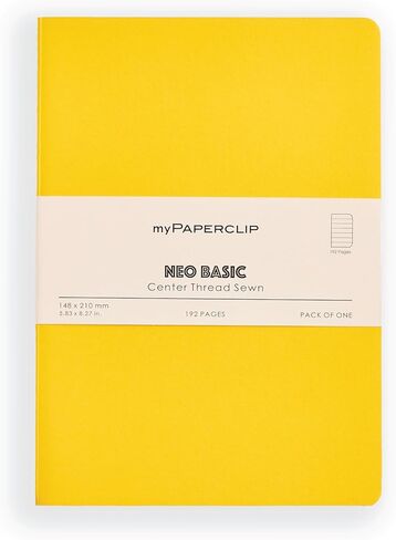 myPAPERCLIP NeoBasic A5 Plain Notebook | 192 Pages, 80 GSM, 250 GSM Soft Cover, A5 (5.83 x 8.27 in) | Black in Kuwait