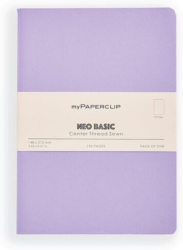 myPAPERCLIP NeoBasic A5 Plain Notebook | 192 Pages, 80 GSM, 250 GSM Soft Cover, A5 (5.83 x 8.27 in) | Black in Kuwait