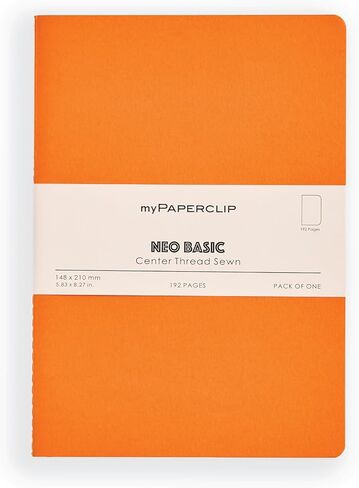 myPAPERCLIP NeoBasic A5 Plain Notebook | 192 Pages, 80 GSM, 250 GSM Soft Cover, A5 (5.83 x 8.27 in) | Black in Kuwait