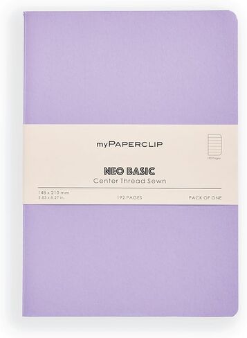 myPAPERCLIP NeoBasic A5 Plain Notebook | 192 Pages, 80 GSM, 250 GSM Soft Cover, A5 (5.83 x 8.27 in) | Black in Kuwait