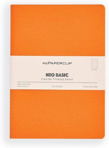 myPAPERCLIP NeoBasic A5 Plain Notebook | 192 Pages, 80 GSM, 250 GSM Soft Cover, A5 (5.83 x 8.27 in) | Black in Kuwait