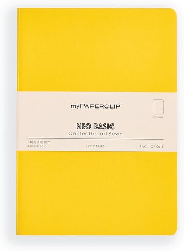 myPAPERCLIP NeoBasic A5 Plain Notebook | 192 Pages, 80 GSM, 250 GSM Soft Cover, A5 (5.83 x 8.27 in) | Black in Kuwait