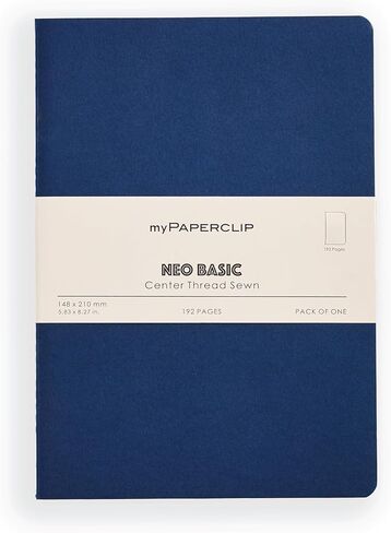 myPAPERCLIP NeoBasic A5 Plain Notebook | 192 Pages, 80 GSM, 250 GSM Soft Cover, A5 (5.83 x 8.27 in) | Black in Kuwait