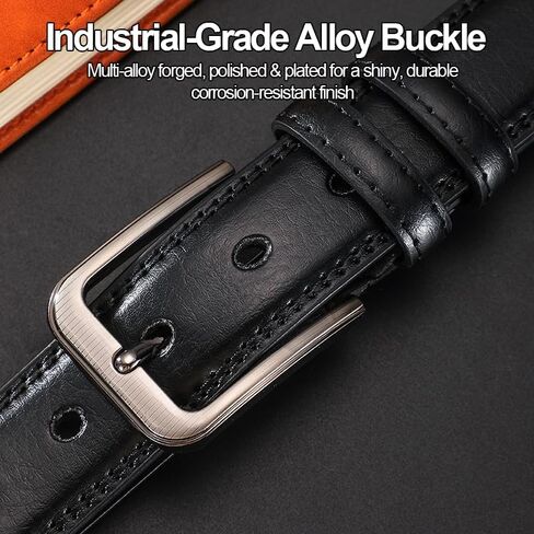 2 Pack Belt Men, Mens Belts Leather, Leather Dress & Casual Belt for Work and Business with Adjustable Fit in Saudi Arabia