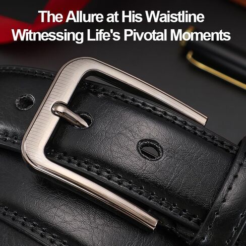 2 Pack Belt Men, Mens Belts Leather, Leather Dress & Casual Belt for Work and Business with Adjustable Fit in Saudi Arabia