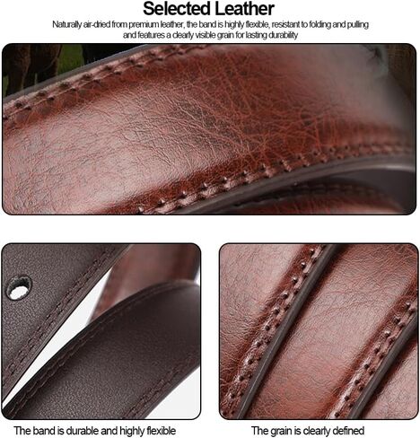 2 Pack Belt Men, Mens Belts Leather, Leather Dress & Casual Belt for Work and Business with Adjustable Fit in Saudi Arabia