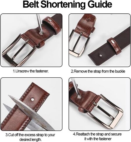 2 Pack Belt Men, Mens Belts Leather, Leather Dress & Casual Belt for Work and Business with Adjustable Fit in Saudi Arabia