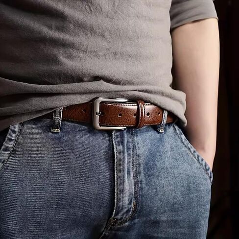 2 Pack Belt Men, Mens Belts Leather, Leather Dress & Casual Belt for Work and Business with Adjustable Fit in Saudi Arabia