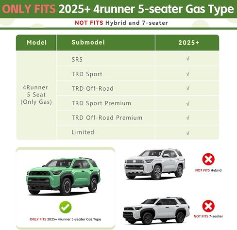 Trunk Mat for 2025 2026 Toyota 4Runner 5 Seats Gas, Rear Cargo Mat All Weather TPE Protector Trunk Liner Accessories(Not for Hybrid EV/i-Force MAX) in Saudi Arabia