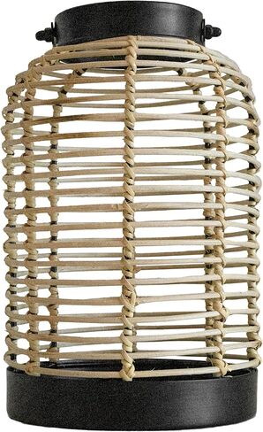 Veylo Works Rattan Lantern - ديكور بوهو للاستخدام الداخلي والخارجي - أضواء الطاولة والتعليق الحديثة المصنوعة يدويًا المقاومة للطقس - غرفة بوهو وديكور المنزل (أبيض غير لامع) in Saudi Arabia