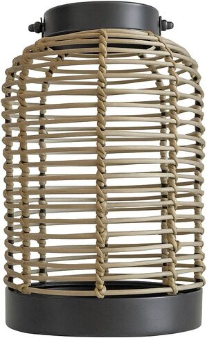Veylo Works Rattan Lantern - ديكور بوهو للاستخدام الداخلي والخارجي - أضواء الطاولة والتعليق الحديثة المصنوعة يدويًا المقاومة للطقس - غرفة بوهو وديكور المنزل (أبيض غير لامع) in Kuwait