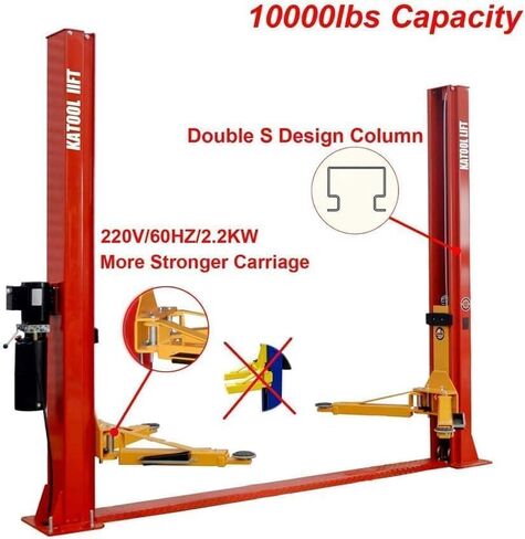 KATOOL Two Post Lift 10000 lbs Base Plate Garage Equipment Home Lift Auto Lift Hoist in Kuwait