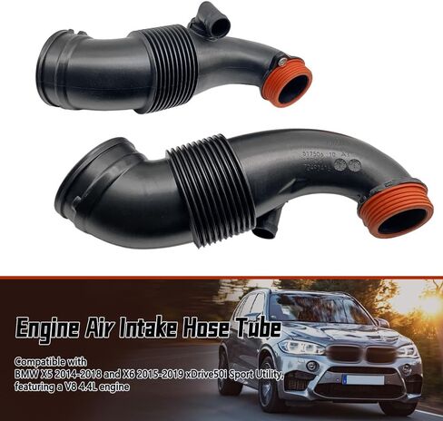13717638568 مشعب سحب توربو L+R مناسب لسيارات BMW X6 2015-2019 X5 2014-2018 xDrive50i Sport Utility 2014-2017، أنبوب خرطوم سحب هواء المحرك يستبدل 13717638569 in Saudi Arabia