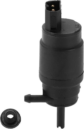 مضخة غسيل الزجاج الأمامي رقم 61661380066 - مضخة محرك غسيل الزجاج الأمامي للسيارة - لسيارة BMW 3 Series 1982-1994 بلاستيك أسود مع حلقة معدنية - قطعة واحدة in Kuwait