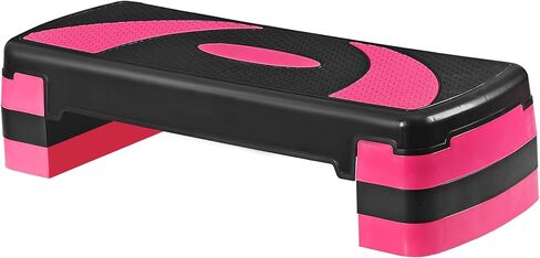 30 Inches Aerobics Steppers Step Platform w/Risers 4" - 6" - 8" Height Adjustable Fitness Exercise Workout Trainer Stepper Platform for Home Gym, Black in Saudi Arabia